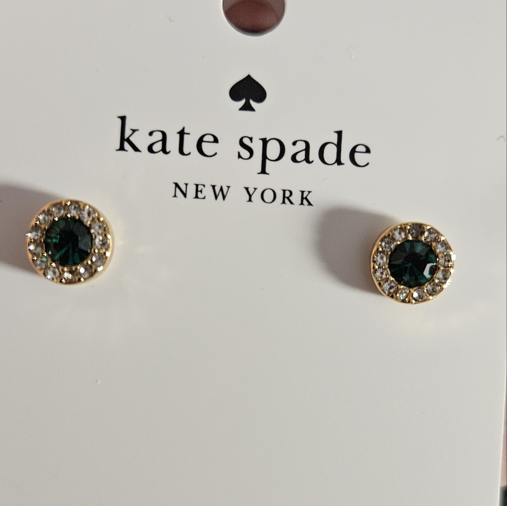 Kate Spade Gold & Emerald Stud Earings